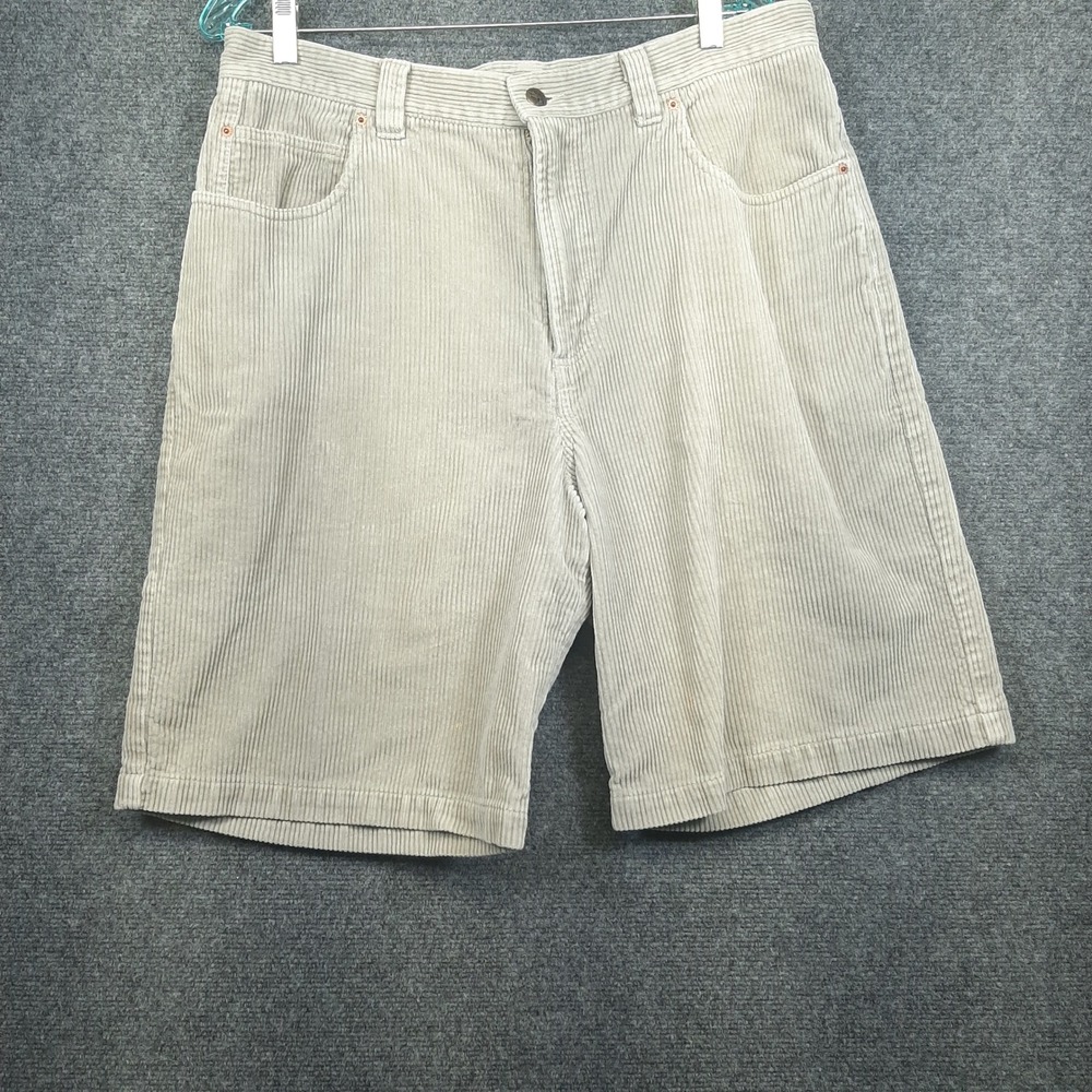 Quiksilver Corduroy Shorts U104014 Size 34 Cream Mens Skater Surf Casual